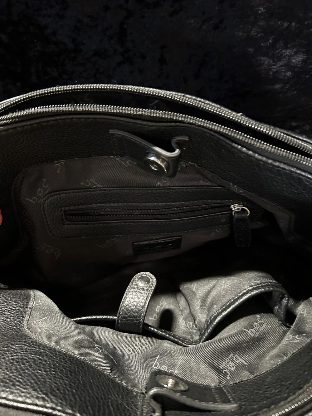b.o.c. - Classic Black Leather Tote Bag